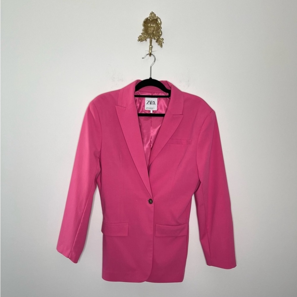 Zara Pink Longline Blazer XS